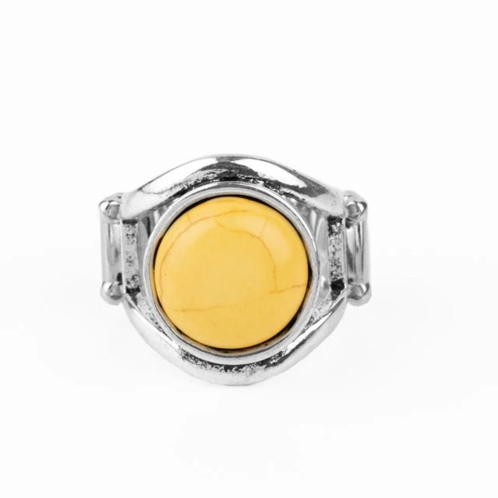 Paparazzi Mojave Native Yellow Crackle Ring